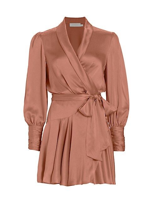 Long-Sleeve Wrap Minidress | Saks Fifth Avenue