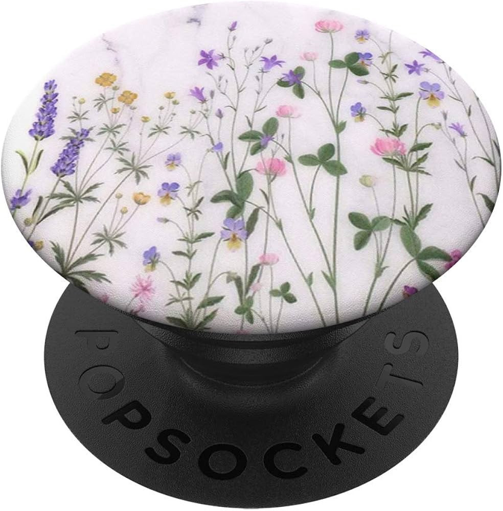 Lavender Floral Purple Flower Phone Popper PopSockets Swappable PopGrip | Amazon (US)
