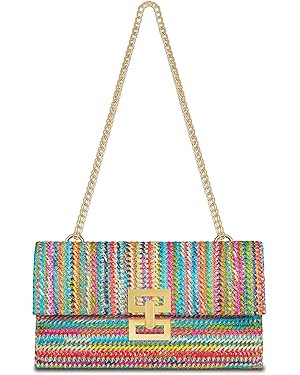 Straw Clutch Purse for Women Designer Evening Handbag Summer Beach Shoulder Crossbody Bag | Amazon (US)