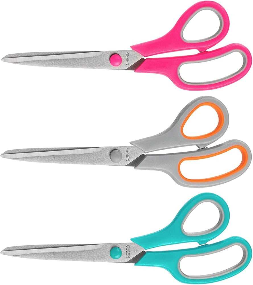 Scissors All Purpose,8.5'' Multipurpose Scissors Bulk 3-Pack,Stainless Steel Sharp Scissors for O... | Amazon (US)