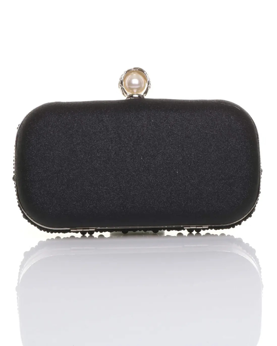 Evening Pearl Beaded Satin Bridal Wedding Prom Party Bag | Boohoo.com (UK & IE)