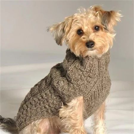 Handmade Cable Knit Wool Dog Sweater - Gray XX-Large | Walmart (US)