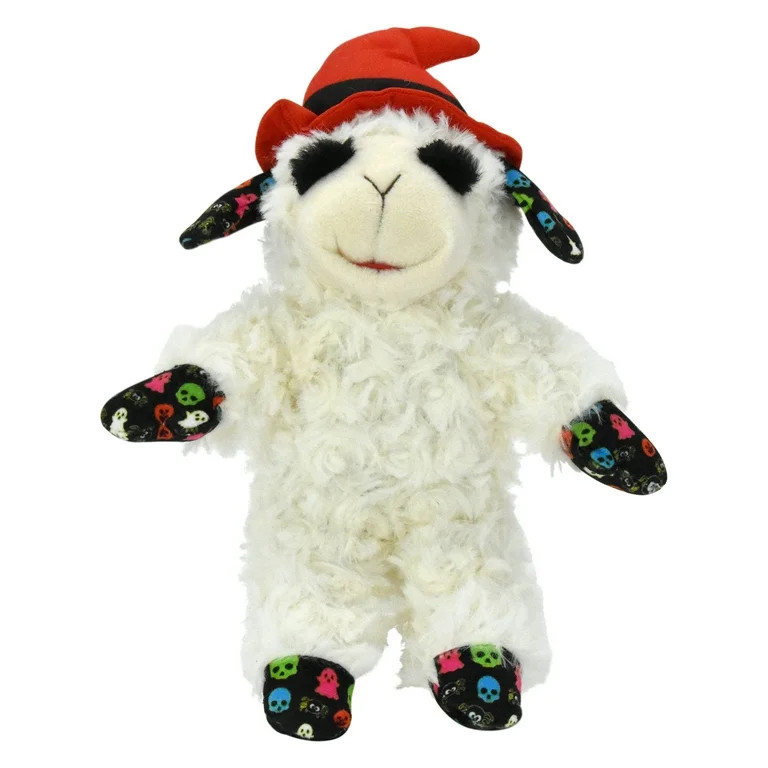 Multipet Plush Lamb Chop Halloween Dog Toy, Witch, Orange Hat | Walmart (US)