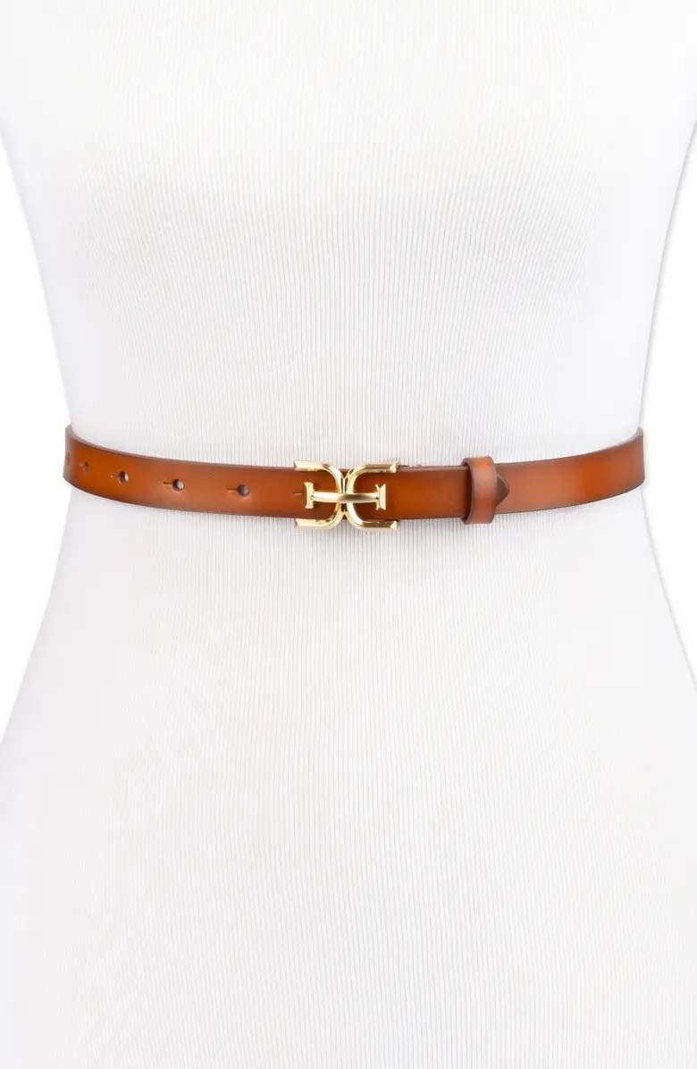 Double E Logo Slim Leather Belt | Nordstrom