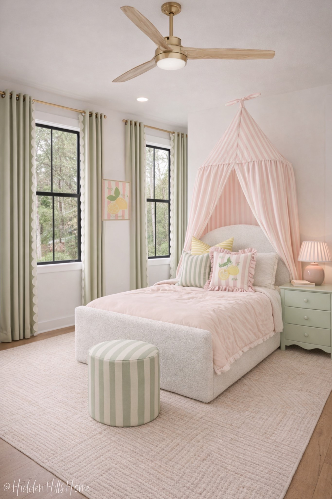 Girls bedroom decor ideas, pink and green girls room design, kids bedroom inspiration, home decor ideas, twin bed, bedding, nightstands #pink

#LTKHome #LTKSaleAlert #LTKKids