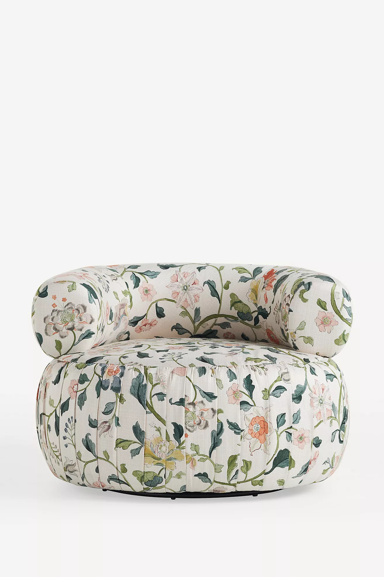 Martinique Hattie Floral Pleated Swivel Chair | Anthropologie (US)