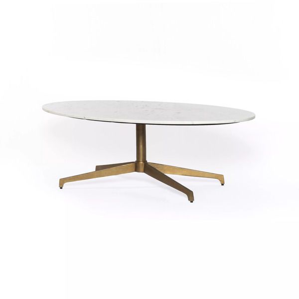 Helen Oval Coffee Table Polished White | Scout & Nimble