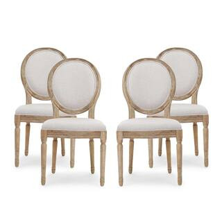 Noble House Phinnaeus Beige Fabric Upholstered Dining Chair (Set of 4) 82919 - The Home Depot | The Home Depot