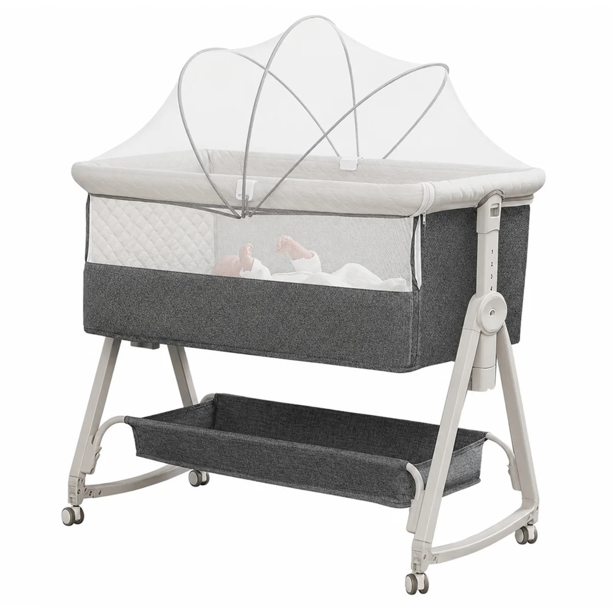 Baby Bassinet, Bedside Sleeper For Baby With Wheels And Storage Basket,all Mesh Portable Bassinet... | Wayfair North America
