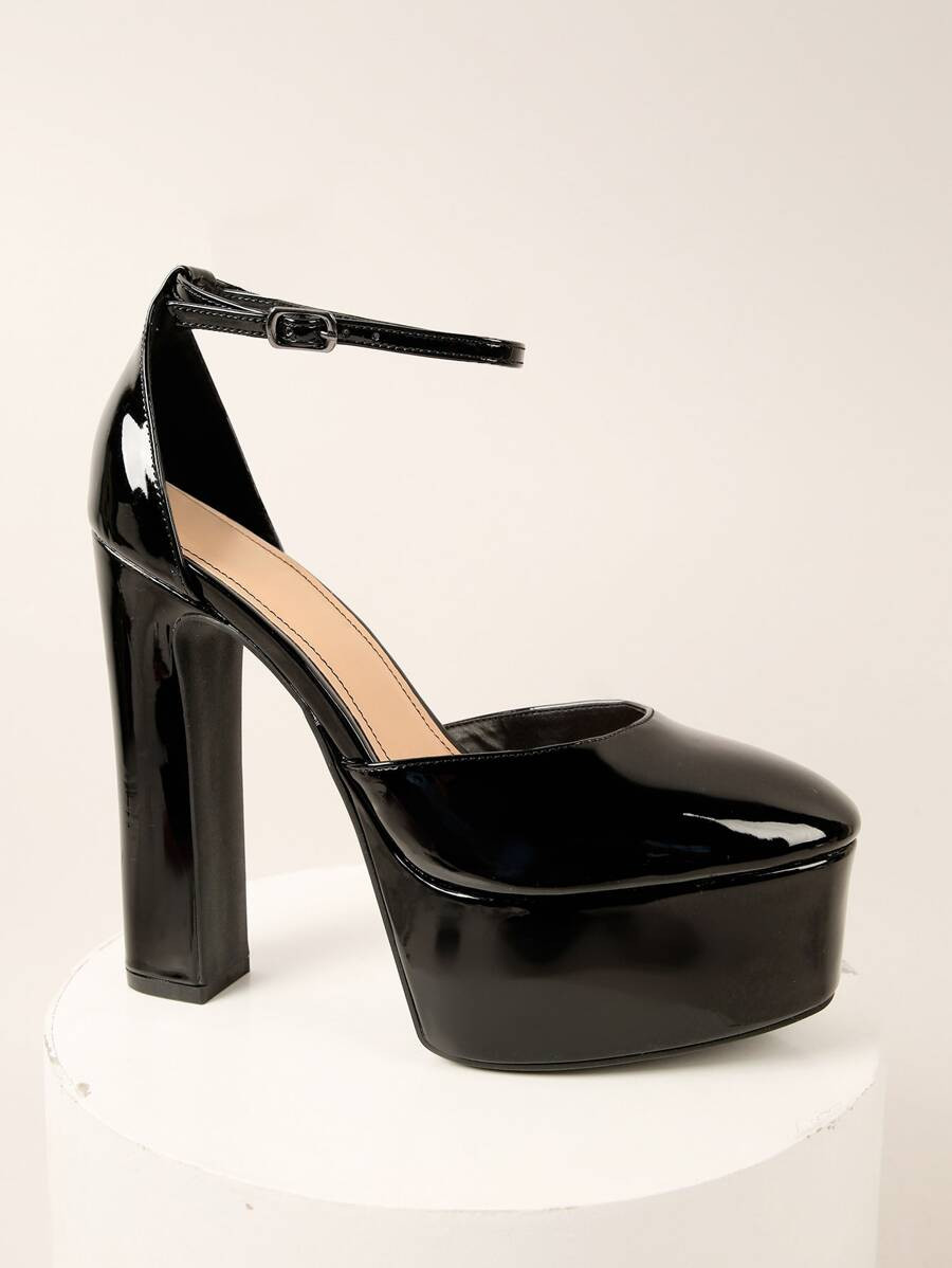 Chaussures à talons hauts artificiel vernis en cuir PU à bout en amande SKU: sx2204293564588584... | SHEIN