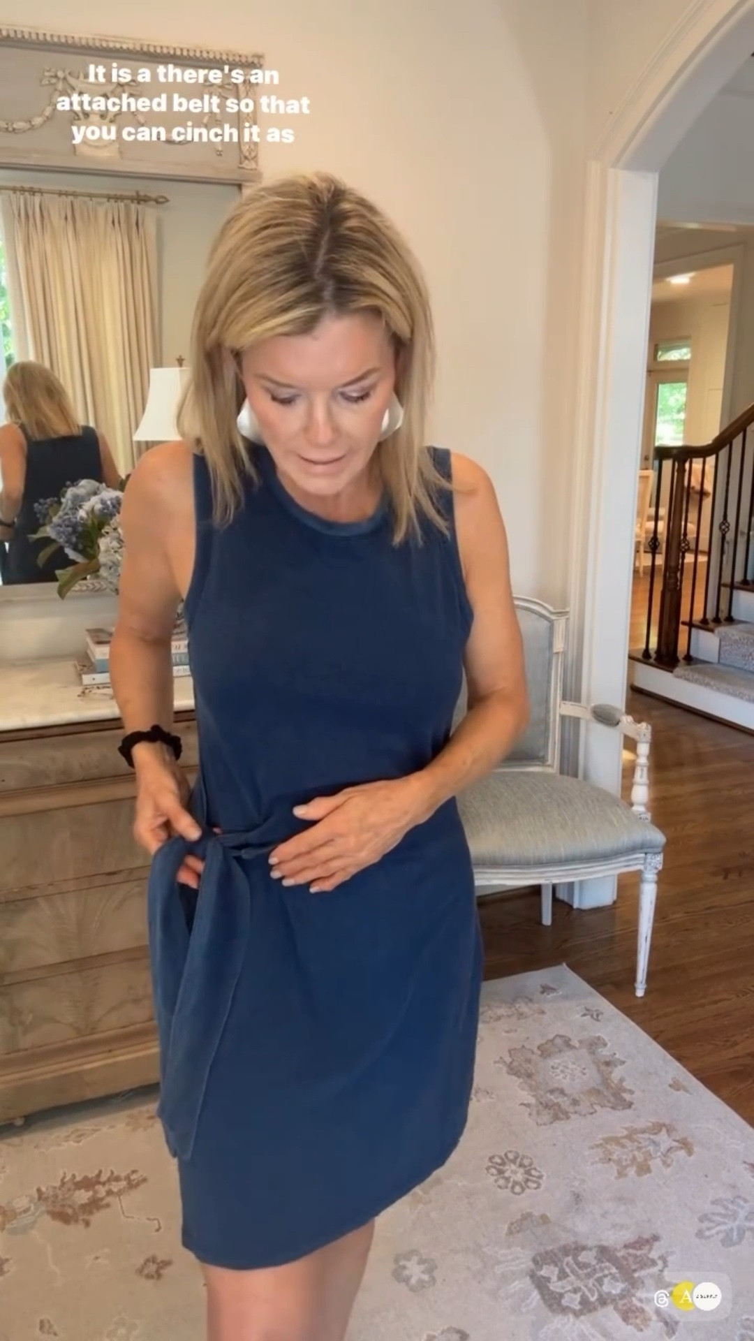 Size up runs small. I am wearing a M and could also love a L. 💙 @Anthropologie

#LTKOver40 #LTKActive #LTKgrwm
