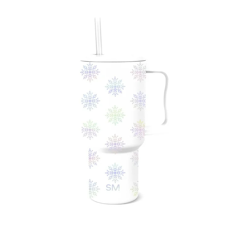 Simple Modern 30 fl oz Insulated Stainless Steel Trek Tumbler with Straw Lid | Crystal Freeze | Walmart (US)
