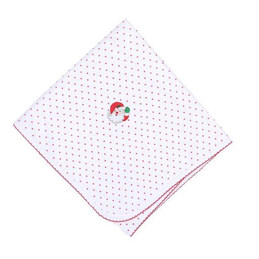 Magnolia Baby Winking Santa Embroidered Receiving Blanket- Red | JoJo Mommy