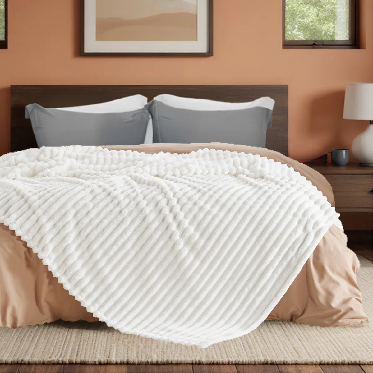 Bedsure Cozy Winter Collection Bedsure 299gsm Fleece Throw Blanket with Classic Stipe Pattern Gen... | Wayfair North America