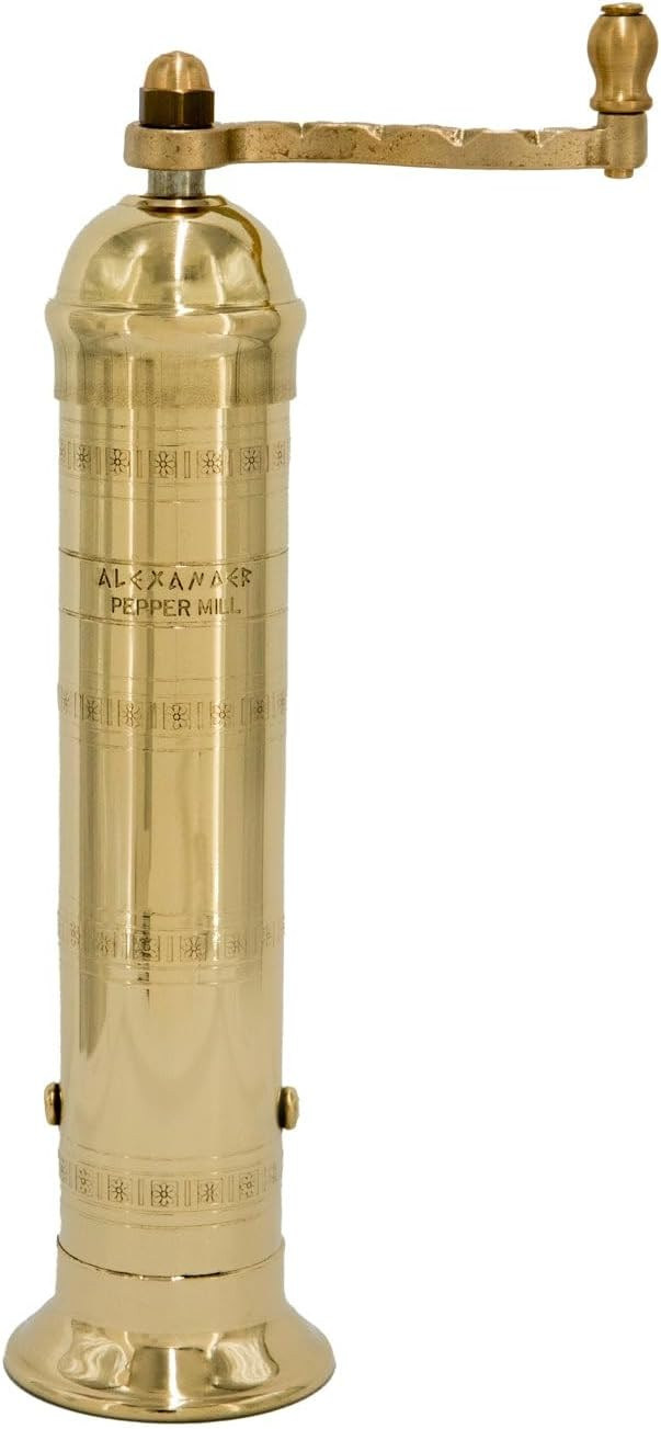 Alexander Home Original Greek Pepper Mill, 9-Inch Brass - European Manual Pepper Grinder, Refilla... | Amazon (US)