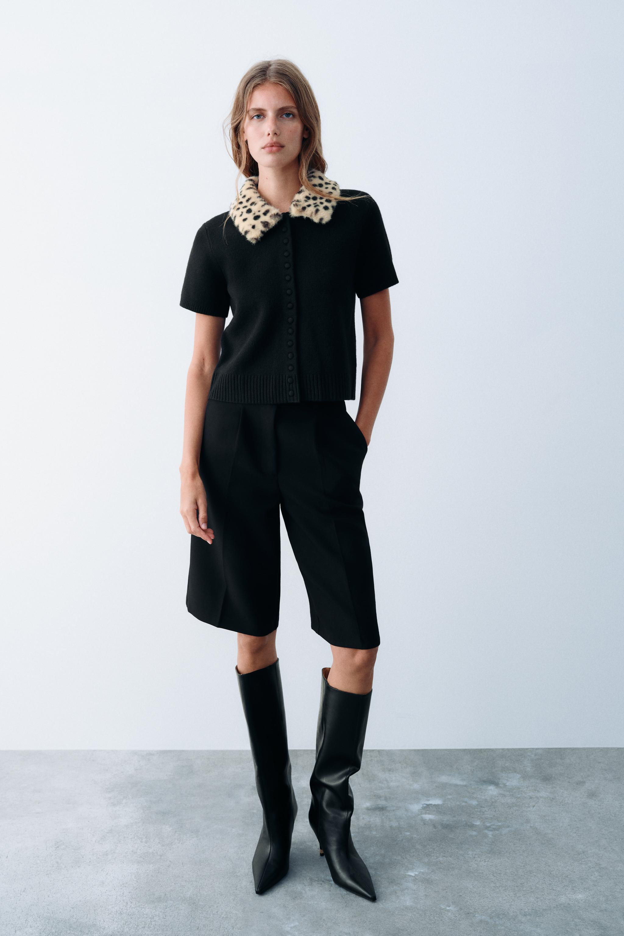 CARDINGAN WITH DETACHABLE FAUX FUR COLLAR | Zara US