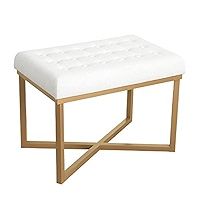 Homepop Home Decor | Upholstered Tufted Velvet Ottoman Bench | Ottoman Bench for Living Room & Bedro | Amazon (US)