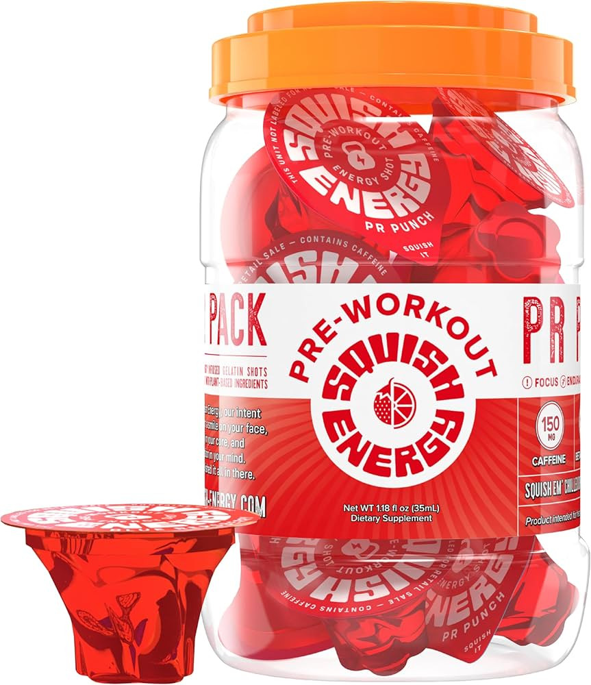 Squish Energy Pre-Workout Shots – Great-Tasting Fruit Punch Energy Jelly with Caffeine, Beta-Al... | Amazon (US)