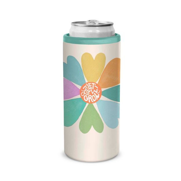 OCS Designs Stainless Steel Slim Can Cooler Let Love Grow | Target