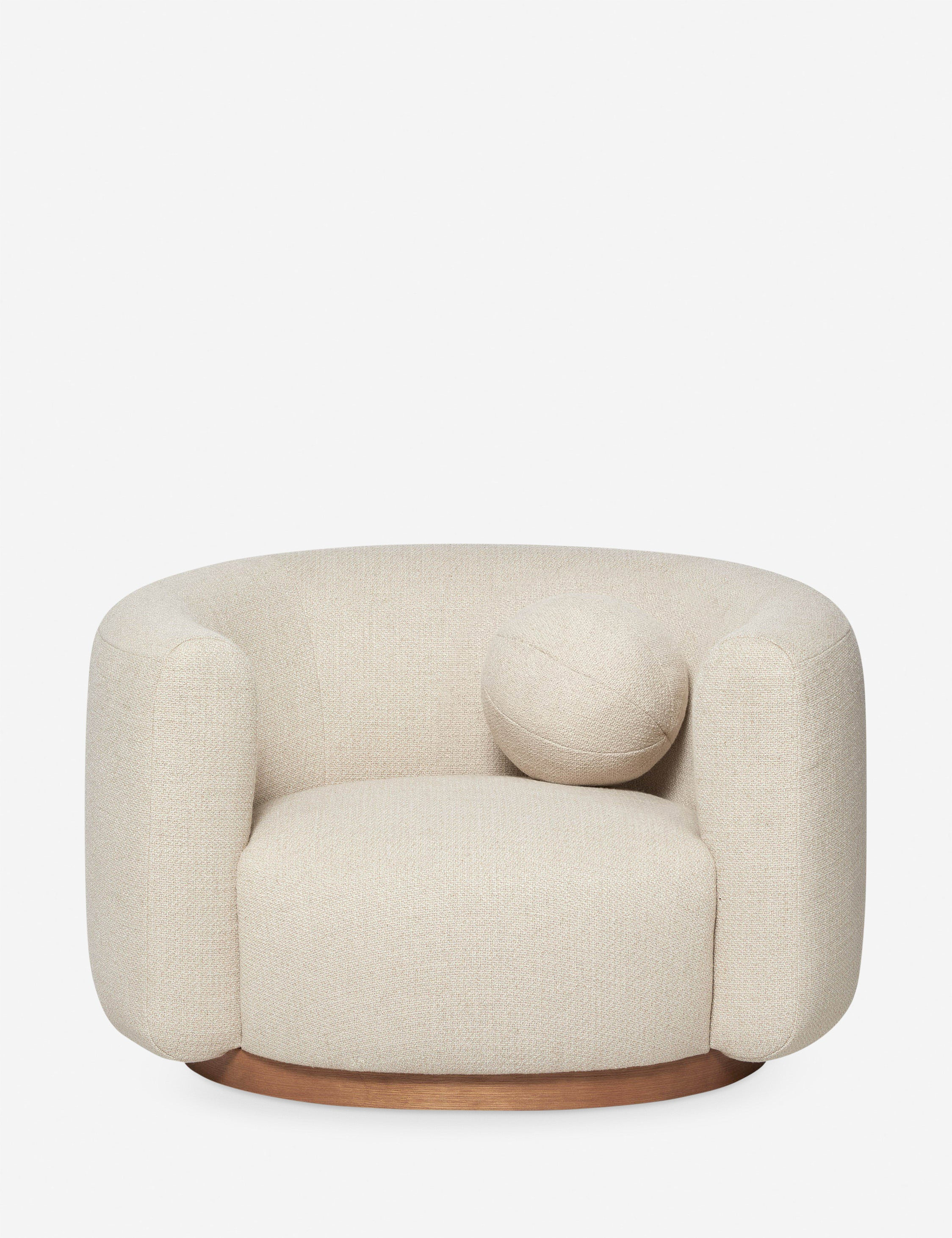 Lowry Swivel Chair, Natural | Lulu and Georgia 