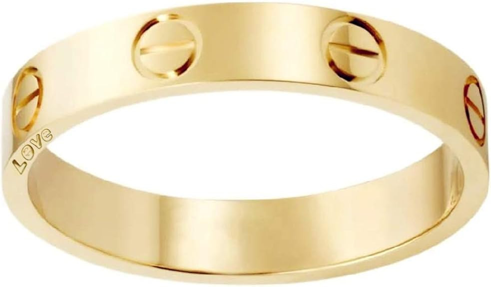 Love Rings Promise with Screw Design Wedding Band Best Gifts for Love with Valentine's Day Promis... | Amazon (US)