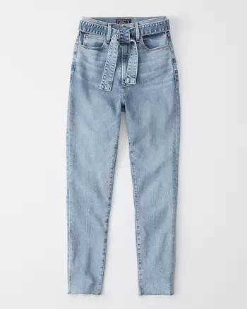 Belted Ultra High Rise Super Skinny Ankle Jeans | Abercrombie & Fitch US & UK