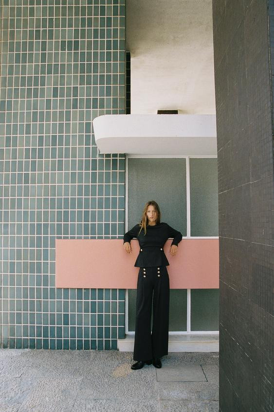 TWILL TROUSERS WITH BUTTONS | Zara UK