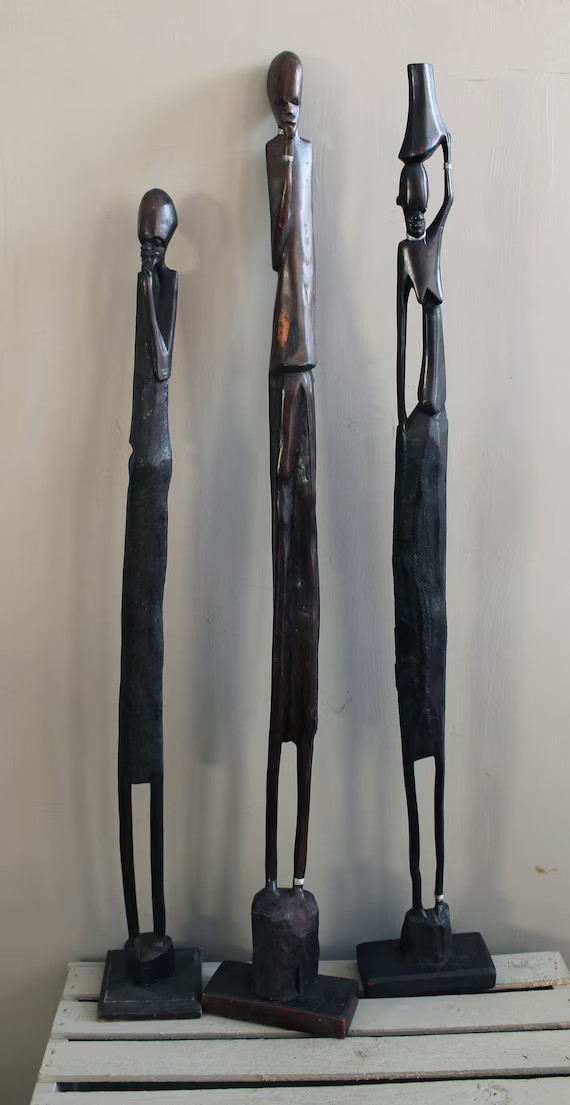 35'' Big Malawi Wood Sculpture Hand Carved Africa Hard | Etsy | Etsy (US)