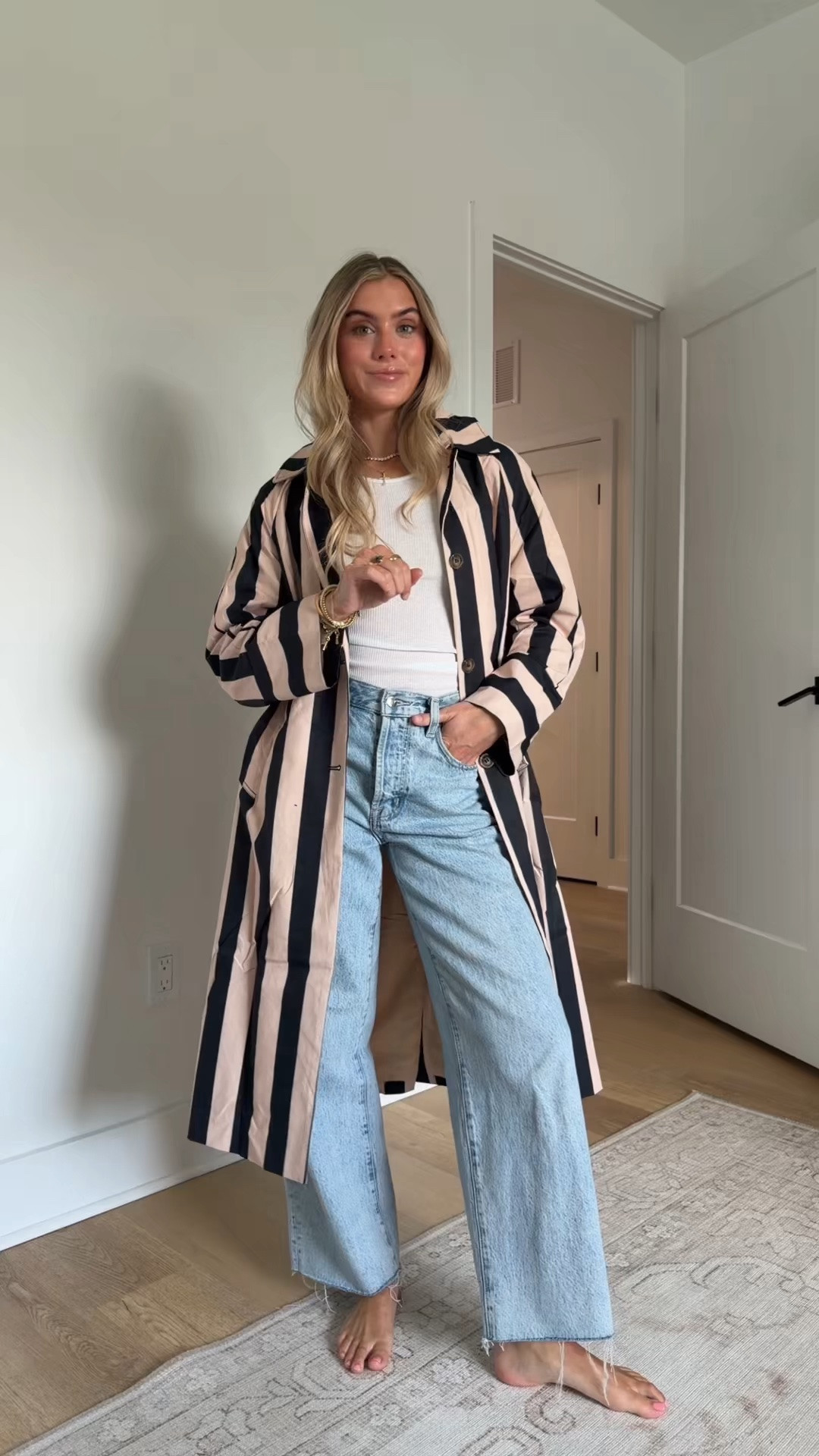 it’s fall and winter fashion you’re done with your outfits everything isn’t cute a fun jacket is the perfect way to spice up the outfit look at this amazon fashion find 😉 5’4/s in my LTK. 

#founditonamazon #amazonfashionfinds #amazonfashion #amazonjackets #amazonfallfashion @Amazon Fashion. Cicy Bell Womens Striped Long Trench Coats Oversized Single Breasted Coats
Color Block, Trendy Casual, Fall Jackets, Lapel Collared, Loose Fit, Long Sleeve, Knee Length
