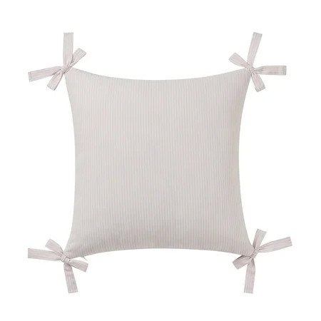 My Texas House 20" x 20" Pink Pinstripe Corner Bows Decorative Pillow Cover | Walmart (US)