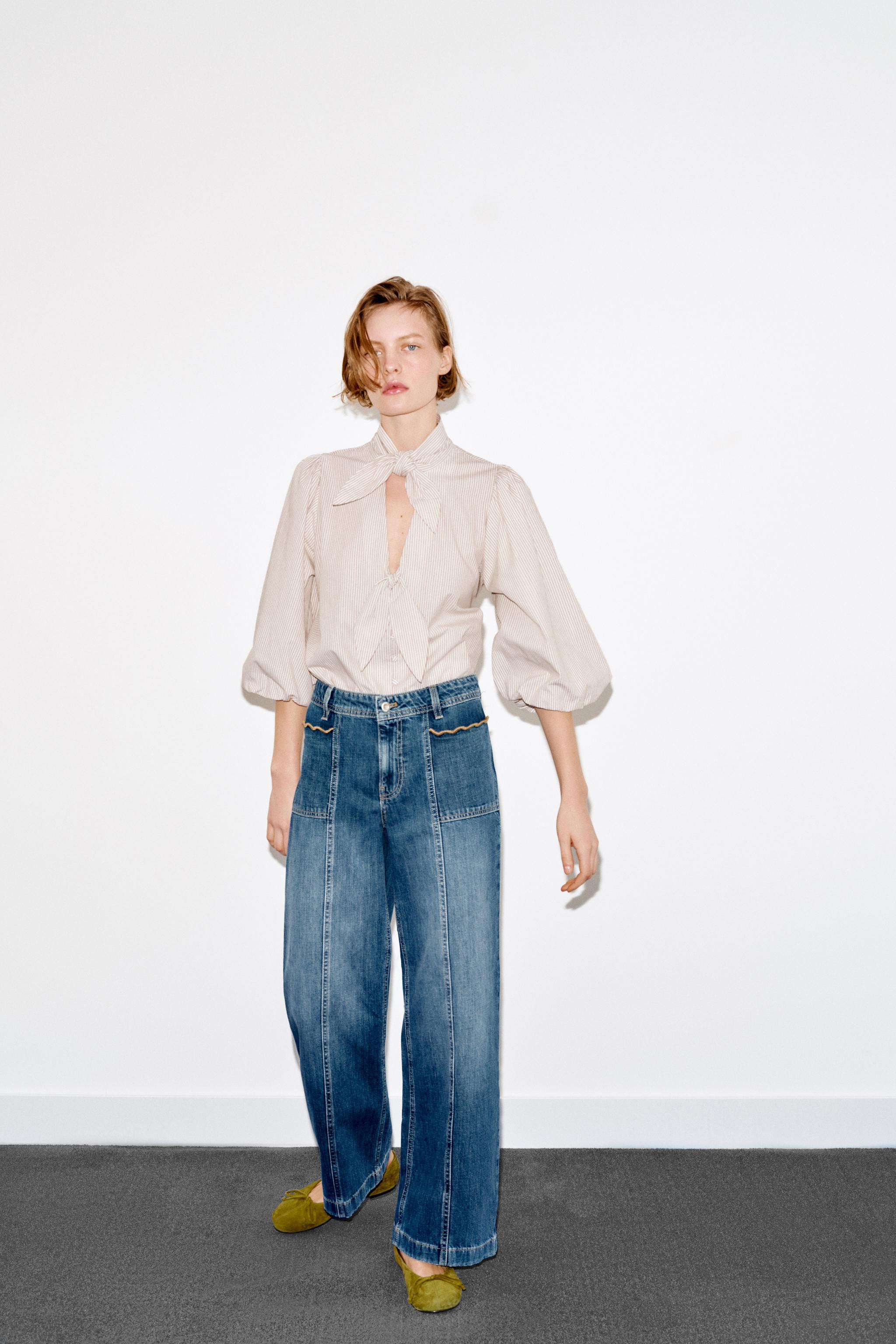 STRIPED TIE BLOUSE | Zara US