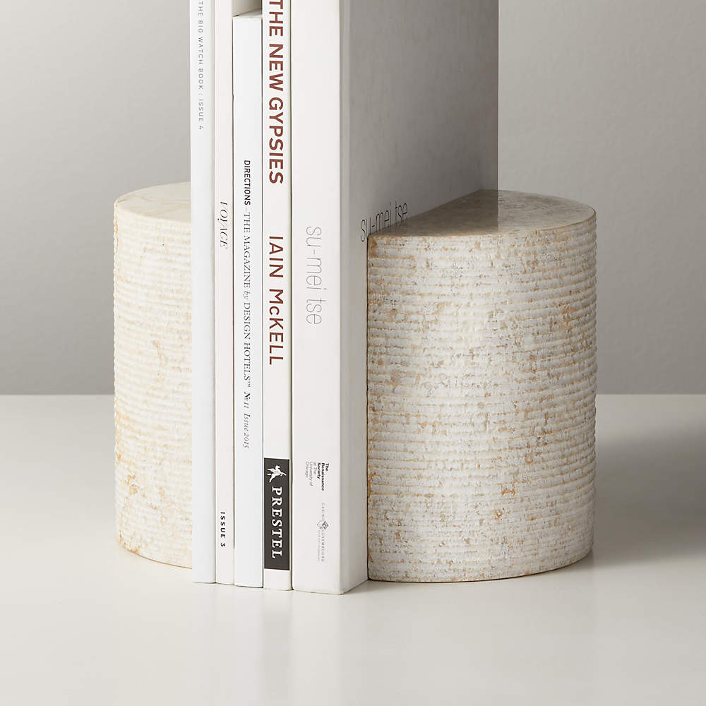 Column Marble Bookends Set of 2 + Reviews | CB2 | CB2