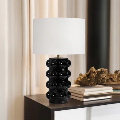 Neutral Textured Ceramic 22" Bubble Table Lamp, Cylinder - 14" x 14" x 22 | Wayfair North America