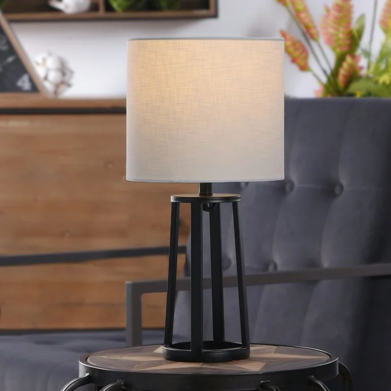 Better Homes and Gardens Modern Matte Black Table Lamp with Classic Drum Shade | Walmart (US)