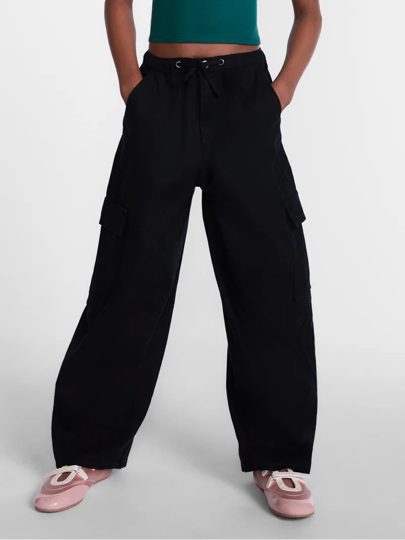Weekend Academy Girls Cotton Cargo Parachute Pants, Sizes 4-18 | Walmart (US)
