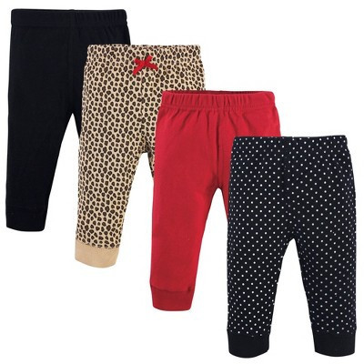 Hudson Baby Infant and Toddler Girl Cotton Pants 4pk, Basic Leopard, 9-12 Months | Target