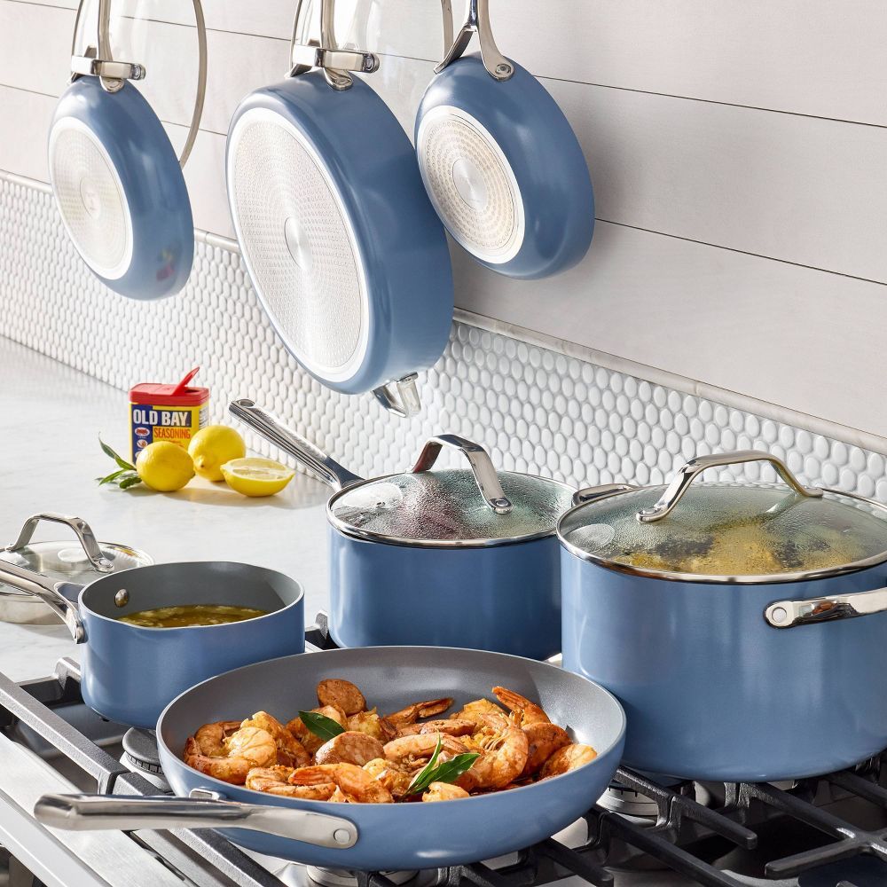 12pc Nonstick Ceramic Coated Aluminum Cookware Set - Figmint™ | Target