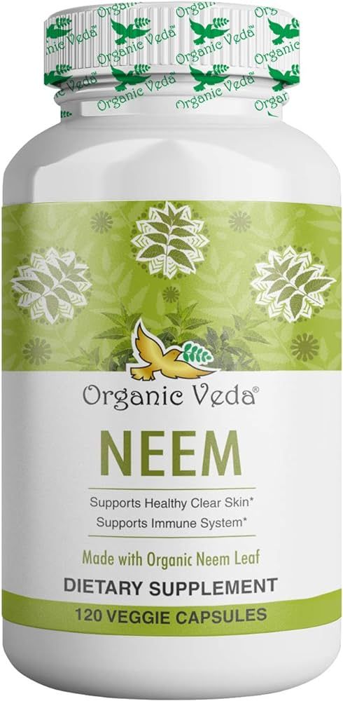 Organic Veda Neem Capsules – Non-GMO Herbal Supplement Made with Pure Organic Neem Leaf for Hea... | Amazon (US)