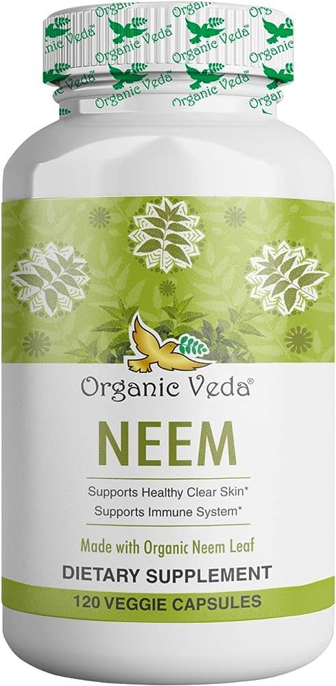 Organic Veda Neem Capsules – Non-GMO Herbal Supplement Made with Pure Organic Neem Leaf for Hea... | Amazon (US)