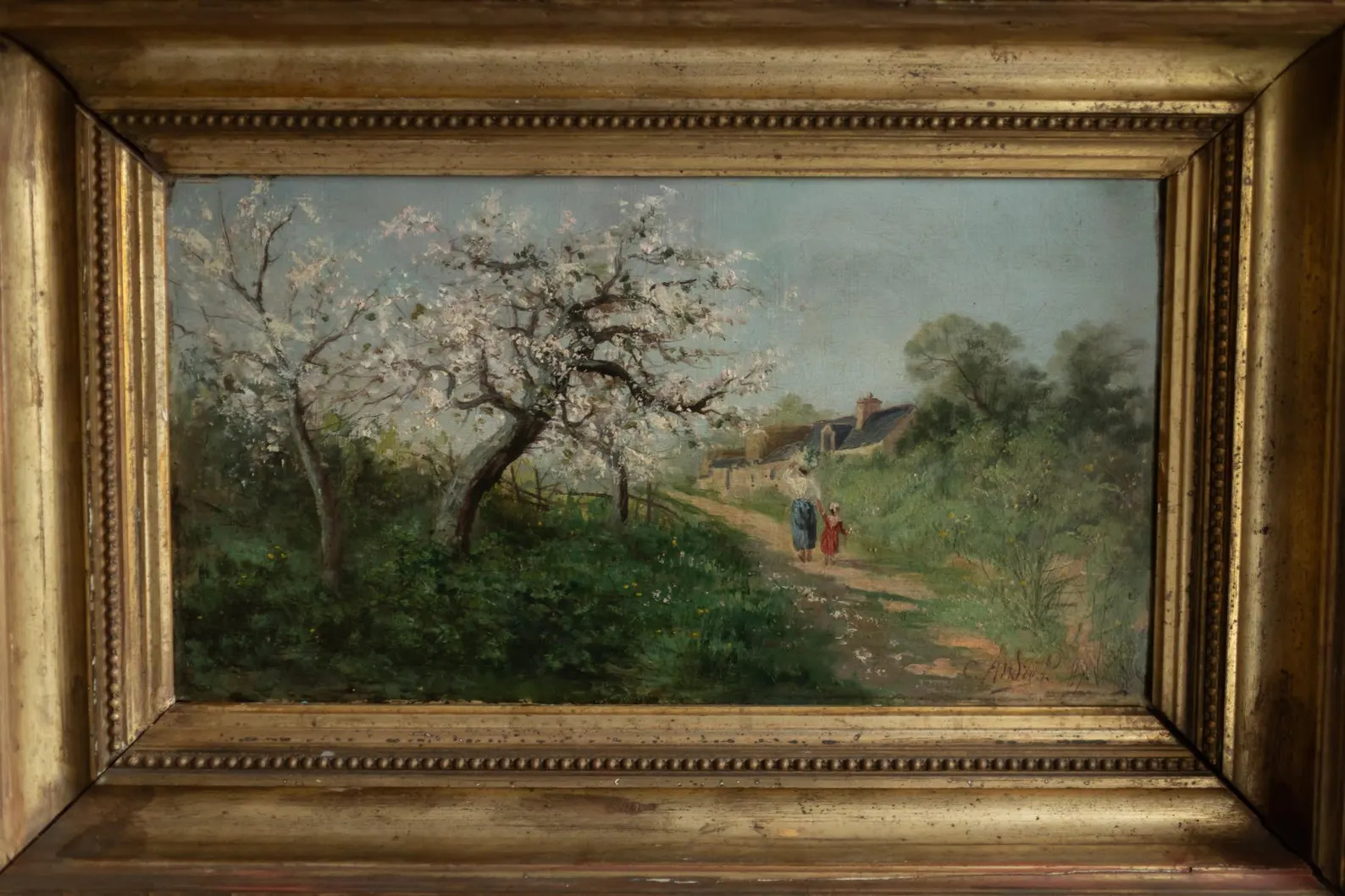 Antique French Landscape Oil Painting – C. André, 1887, Spring Blossom - Etsy | Etsy (US)