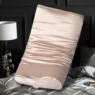 Satin Pillowcase for Contour Memory Foam Pillows, 24" x 14" x 5.1"/3.5" Cervical Pillow Case, Sof...
