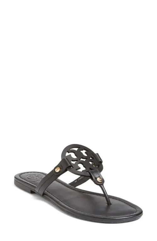 Tory Burch Miller Leather Sandal in Black Leather at Nordstrom, Size 8.5 | Nordstrom