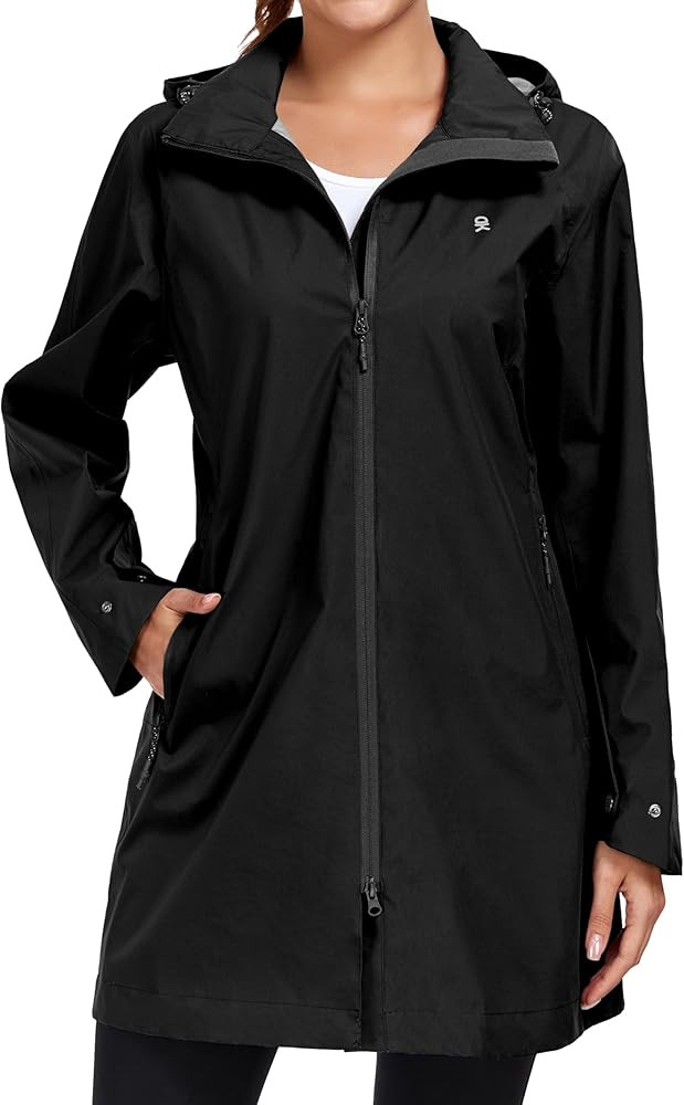 Little Donkey Andy Women's Waterproof Mid-Length Rain Jacket with Hood Windbreaker Coat for Hikin... | Amazon (US)