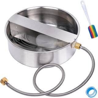 Automatic Pet Water Bowl Dispenser 6.5 L Float Valve Stainless Steel for Large Dogs Cats Outdoor Fountain | The Home Depot