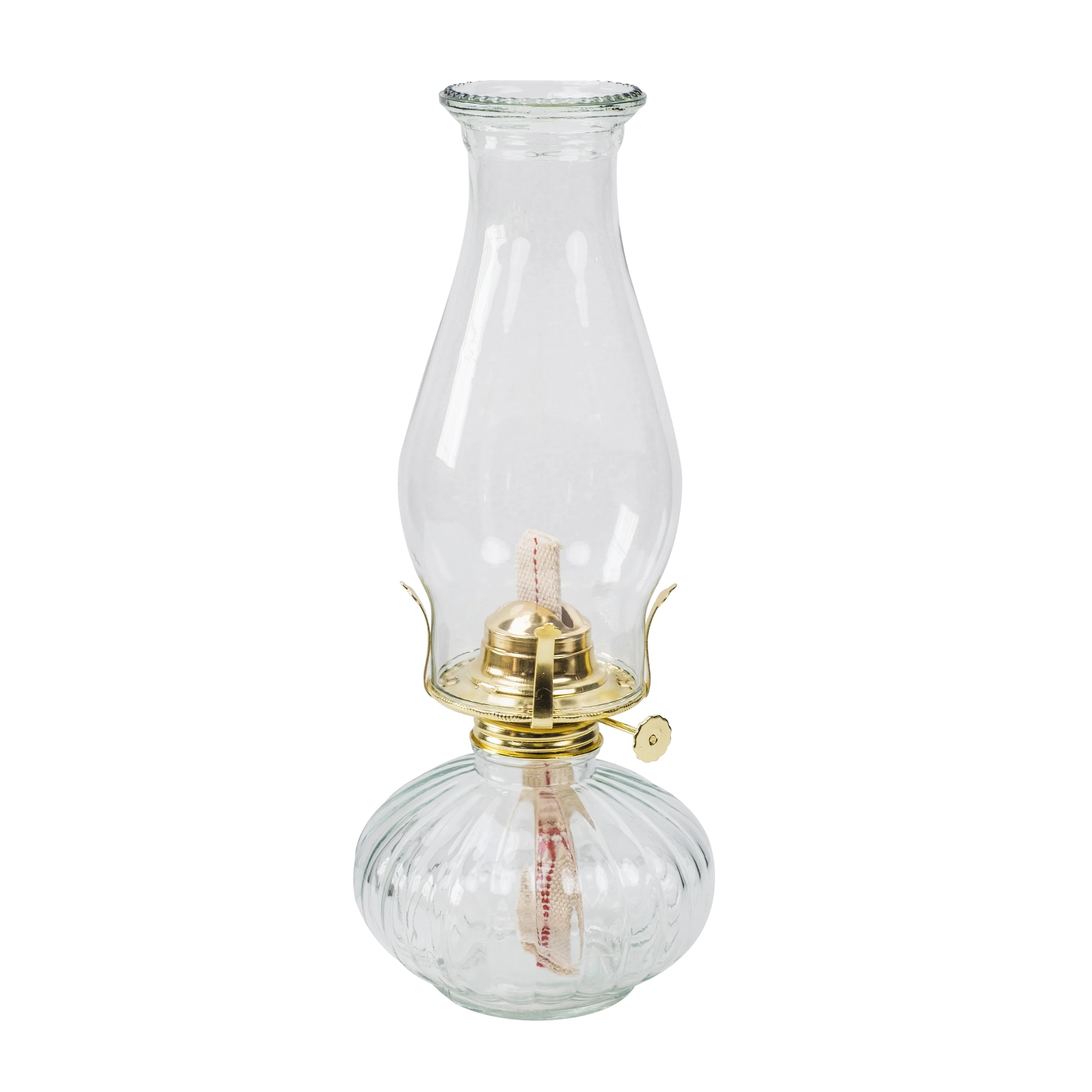 Chonsun Oil Lamp 12.6" Vintage Gold Accent Home Decor Clear Glass Chimney | Walmart (US)