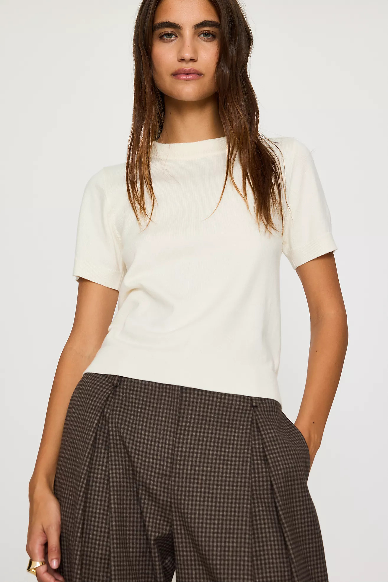 By Anthropologie Georgie Short-Sleeve Knit Top | Anthropologie (UK)