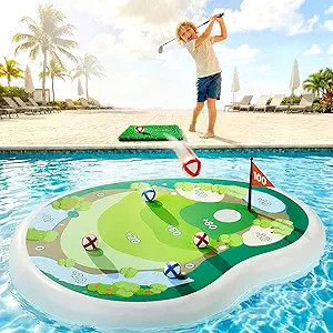 Funscape Kids Inflatable Golf Pool Toys, Fun Swimming Pool Game, Floating Water Chipping Green W/... | Amazon (US)