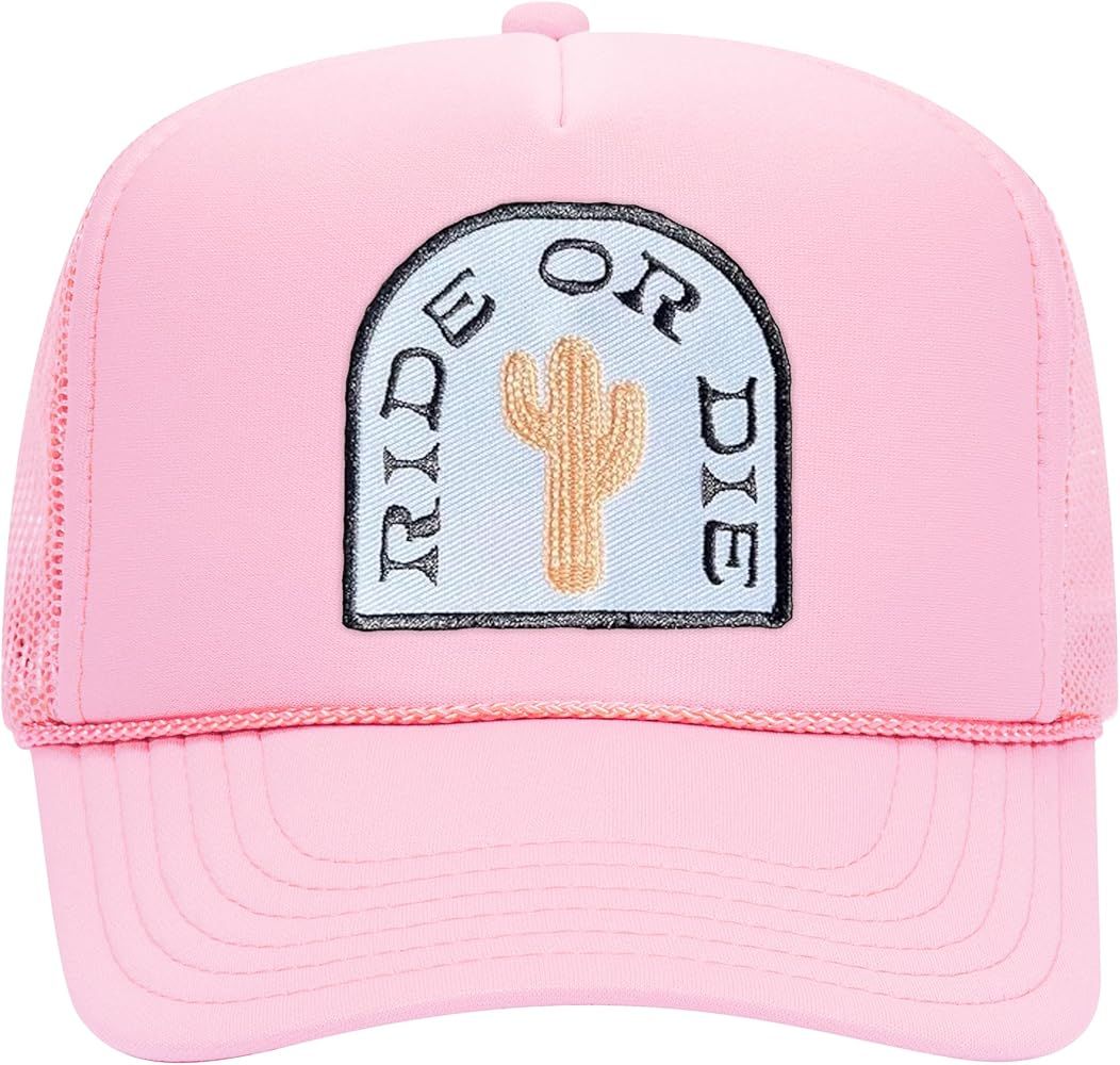 Ride Or Die Cowboy Patch Trucker Hat | Vintage Cowgirl Western Country Hunting | Premium Foam Sna... | Amazon (US)