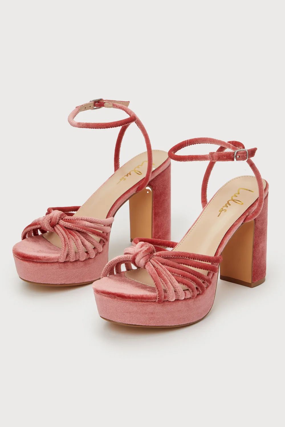 Nikina Rose Velvet Strappy Platform High Heel Sandals | Lulus (US)