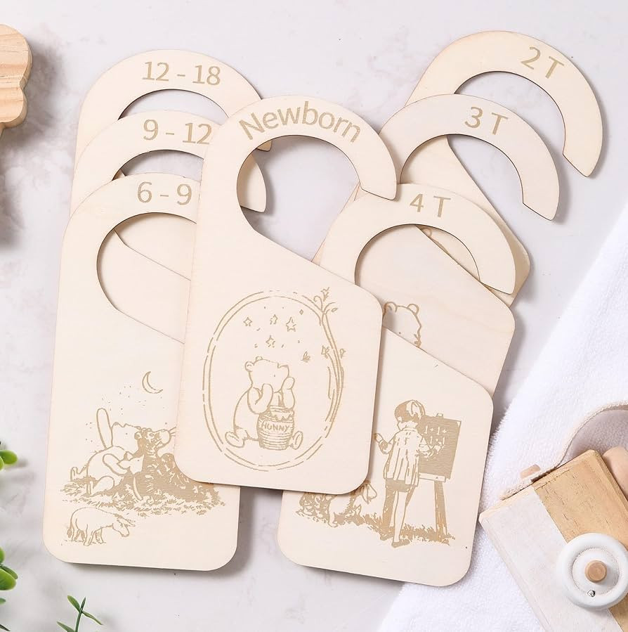 11pcs Winnie Wooden Baby Closet Dividers | Double-Sided Newborn to 4T Baby Clothes Dividers for C... | Amazon (US)